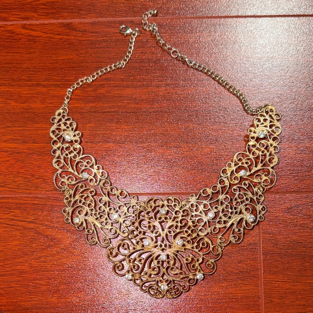 Gold statement necklace